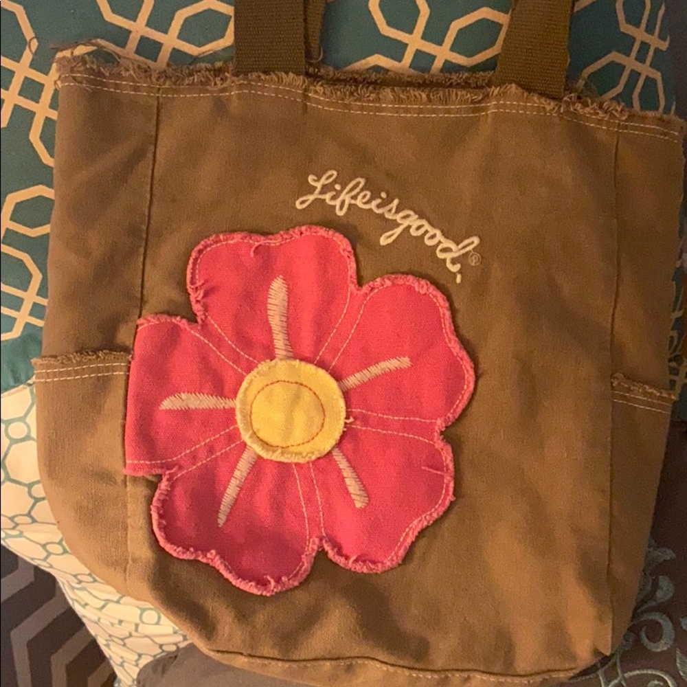 Life is Good Flower tote